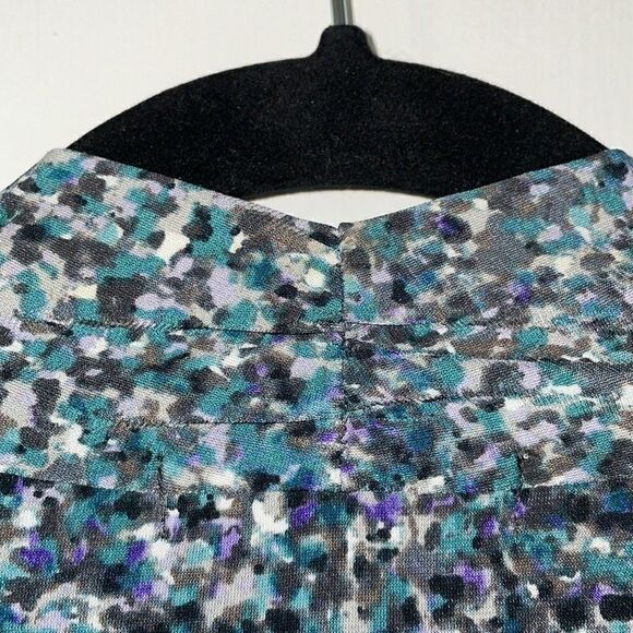 Liz Claiborne v-neck twist detail long sleeve abstract print stretchy blouse L - Picture 5 of 9